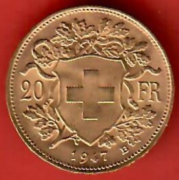 Schweiz Vreneli 20 Franken Gold